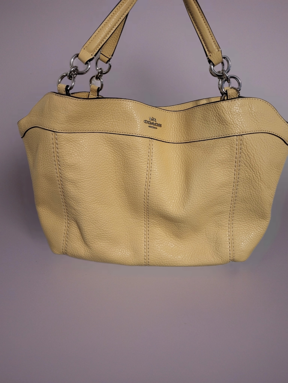 COACH Small LEXY Refined Pebbled Leather. RARE CANARY YELLOW. CROSSBODY INCLUDED - Picture 4 of 10